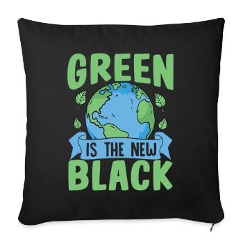 Le vert est le nouveau noir - Housse de coussin décorative 45 x 45 cm - noir - Devant