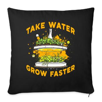 Prenez l’eau, poussez plus vite - Housse de coussin décorative 45 x 45 cm - noir - Devant
