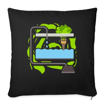Culture hydroponique - Housse de coussin décorative 45 x 45 cm - noir - Devant