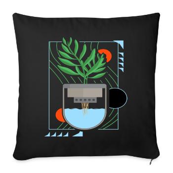 Culture hydroponique - Housse de coussin décorative 45 x 45 cm - noir - Devant