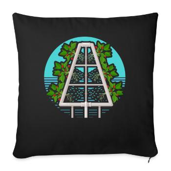 Culture hydroponique - Housse de coussin décorative 45 x 45 cm - noir - Devant
