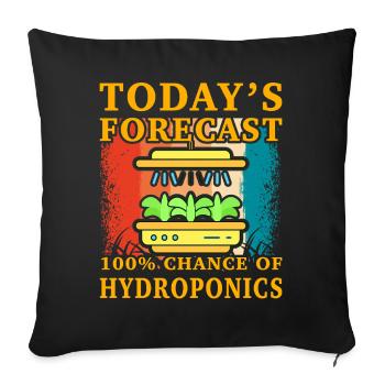 Today's forecast 100% chance of Hydroponics - Sofa pillowcase 17,3'' x 17,3'' (45 x 45 cm) - black - Front