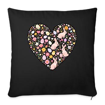 Easter Heart - Sofa pillowcase 17,3'' x 17,3'' (45 x 45 cm) - black - Front