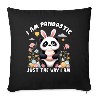 I am Pandastic just the way I am - Sofa pillowcase 17,3'' x 17,3'' (45 x 45 cm) - black - Front
