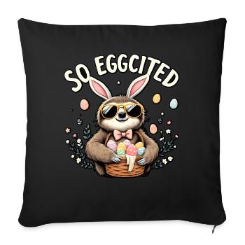 So Eggcited - Sofa pillowcase 17,3'' x 17,3'' (45 x 45 cm) - black - Front