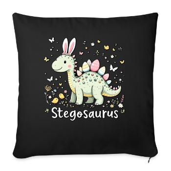 Stegosaurus - Sofa pillowcase 17,3'' x 17,3'' (45 x 45 cm) - black - Front