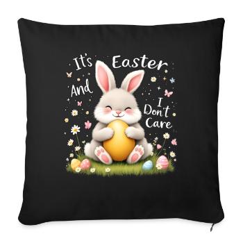C’est Pâques et je m’en fiche - Housse de coussin décorative 45 x 45 cm - noir - Devant