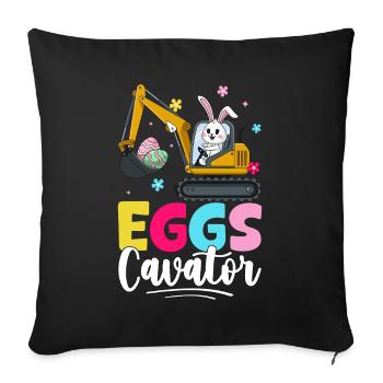 Eggs Cavator - Sofa pillowcase 17,3'' x 17,3'' (45 x 45 cm) - black - Front