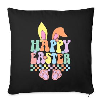 Happy Easter - Sofa pillowcase 17,3'' x 17,3'' (45 x 45 cm) - black - Front