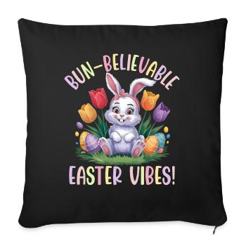 Bun-Believable Easter Vibes - Sofa pillowcase 17,3'' x 17,3'' (45 x 45 cm) - black - Front