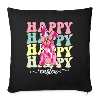 Frohe Ostern - Sofakissenbezug 45 x 45 cm - Schwarz - Vorne