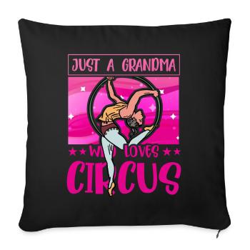 Juste une mamie qui aime le cirque - Housse de coussin décorative 45 x 45 cm - noir - Devant