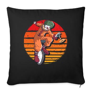 Clown - Sofa pillowcase 17,3'' x 17,3'' (45 x 45 cm) - black - Front