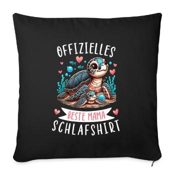 Official Best Mom Sleep Shirt Turtle - Sofa pillowcase 17,3'' x 17,3'' (45 x 45 cm) - black - Front