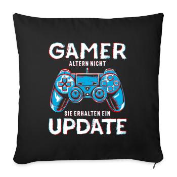 Gamer Birthday Update Boys Men Nerd Gaming - Sofa pillowcase 17,3'' x 17,3'' (45 x 45 cm) - black - Front