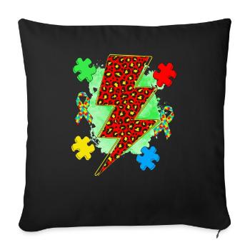 Autisme - Housse de coussin décorative 45 x 45 cm - noir - Devant