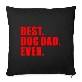 MEILLEUR DOG DAD JAMAIS CADEAU CHIEN CHIEN PAPA GASSI - Housse de coussin décorative 45 x 45 cm - noir - Devant