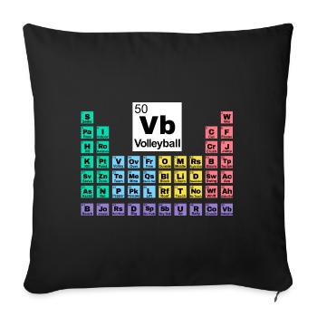 Volleyball Periodic Table - Sofa pillowcase 17,3'' x 17,3'' (45 x 45 cm) - black - Front