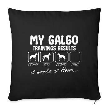 Galgo Espanol Chien Greyhound Disant Drôle - Housse de coussin décorative 45 x 45 cm - noir - Devant