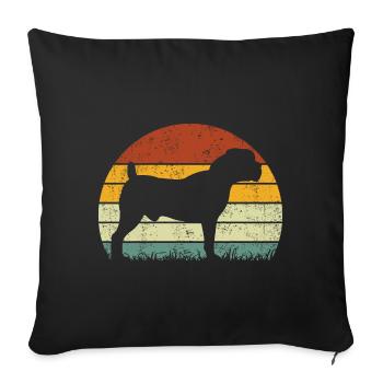 Sud-Africain Boerboel Dog Vintage Retro - Housse de coussin décorative 45 x 45 cm - noir - Devant