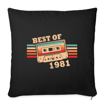 Best Of 1981 Vintage Rétro Cassette - Housse de coussin décorative 45 x 45 cm - noir - Devant