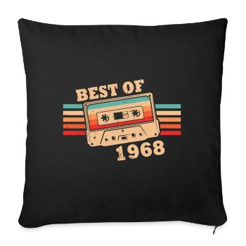 Best Of 1968 Vintage Retro Cassette - Sofa pillowcase 17,3'' x 17,3'' (45 x 45 cm) - black - Front
