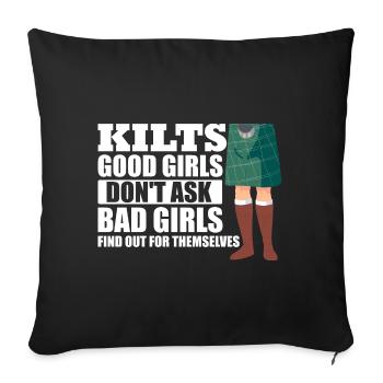 Kilt écossais disant jupe écossaise Écosse - Housse de coussin décorative 45 x 45 cm - noir - Devant