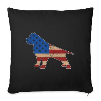 Pitbull États-Unis - Housse de coussin décorative 45 x 45 cm - noir - Devant