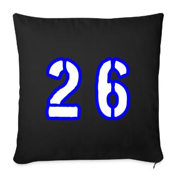 26 Number Symbol - Sofa pillowcase 17,3'' x 17,3'' (45 x 45 cm) - black - Front