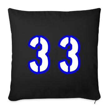 33 Zahl Symbol - Sofakissenbezug 45 x 45 cm - Schwarz - Vorne