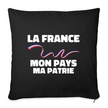 Patriote la france mon pays ma patrie - Housse de coussin décorative 45 x 45 cm - noir - Devant
