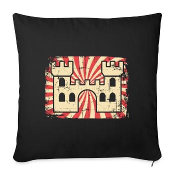 castle - Sofa pillowcase 17,3'' x 17,3'' (45 x 45 cm) - black - Front