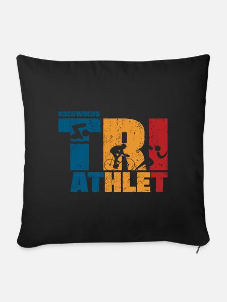 Nachwuchs Triathlon Triathlet Baby Junge Kinder - Sofakissenbezug 45 x 45 cm - Schwarz