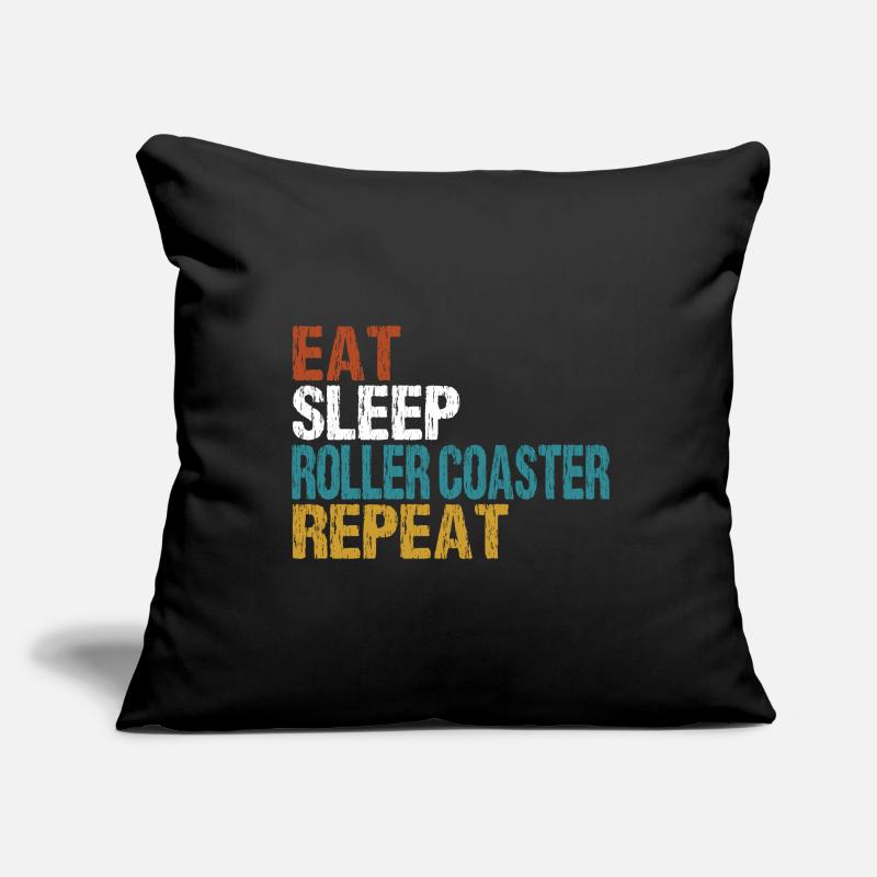 Achterbahn Roller Coaster Eat Sleep Repeat Sofakissenbezug 45 x 45 cm