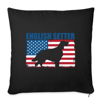 English Setter - Sofakissenbezug 45 x 45 cm - Schwarz - Vorne