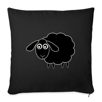 Mouton noir - Housse de coussin décorative 45 x 45 cm - noir - Devant