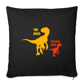 Father Son Daughter Dinosaurus - Sofa pillowcase 17,3'' x 17,3'' (45 x 45 cm) - black - Front