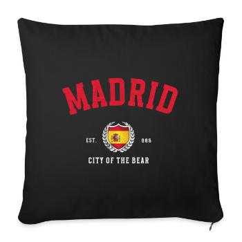 Madrid Heritage – Spain Coat of Arms - Sofa pillowcase 17,3'' x 17,3'' (45 x 45 cm) - black - Front