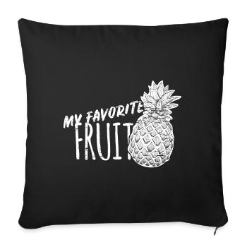 pineapple - Sofa pillowcase 17,3'' x 17,3'' (45 x 45 cm) - black - Front