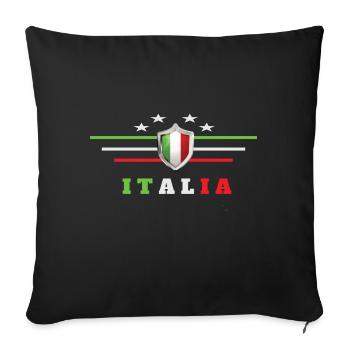 Football Italy Italian flag Triko - Sofa pillowcase 17,3'' x 17,3'' (45 x 45 cm) - black - Front