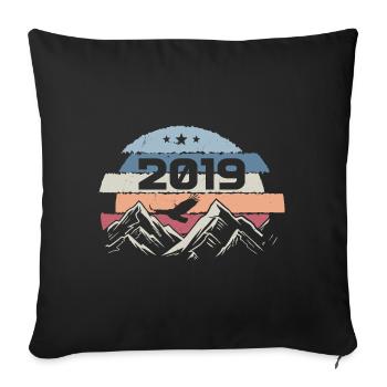 Original 2019 Vintage 2019 Birthday 2019 - Sofa pillowcase 17,3'' x 17,3'' (45 x 45 cm) - black - Front