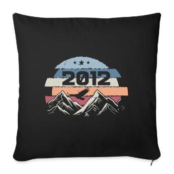 Anniversaire original 2012 Millésime 2012 - Housse de coussin décorative 45 x 45 cm - noir - Devant
