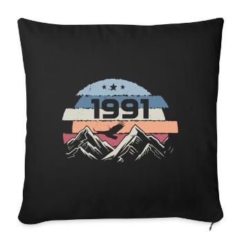 Original 1991 Vintage 1991 Birthday 1991 - Sofa pillowcase 17,3'' x 17,3'' (45 x 45 cm) - black - Front