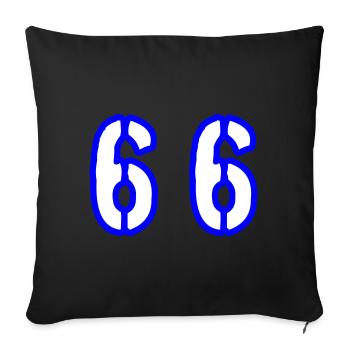 66 Number Symbol - Sofa pillowcase 17,3'' x 17,3'' (45 x 45 cm) - black - Front