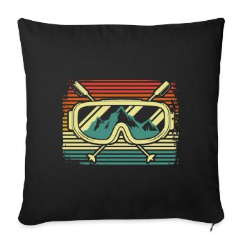 Ski mountains - Sofa pillowcase 17,3'' x 17,3'' (45 x 45 cm) - black - Front