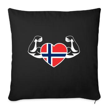 Norwegen Flagge Norge Wikinger Oslo Geschenk - Sofakissenbezug 45 x 45 cm - Schwarz - Vorne