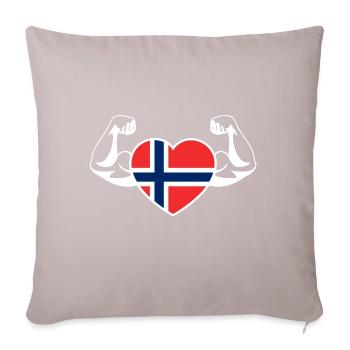 Drapeau Norvège Norge Viking Oslo Cadeau - Housse de coussin décorative 45 x 45 cm - taupe clair - Devant