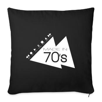 Fabriqué dans les années 70 _blanc_ - Housse de coussin décorative 45 x 45 cm - noir - Devant