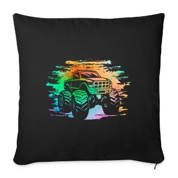 Monster Truck Retro - Sofa pillowcase 17,3'' x 17,3'' (45 x 45 cm) - black - Front