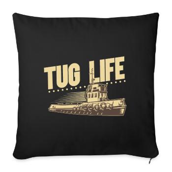 Schlepper Schleppboot Tug Life - Housse de coussin décorative 45 x 45 cm - noir - Devant
